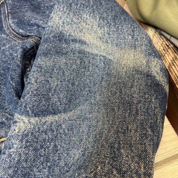 Vintage Big Smith Mens Quilt Lined Denim Distress Jacket Corduroy Collar L? - Picture 10 of 16